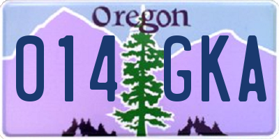 OR license plate 014GKA