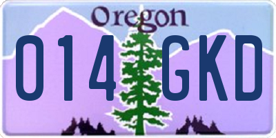 OR license plate 014GKD