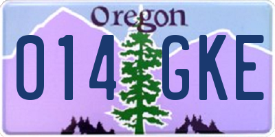 OR license plate 014GKE
