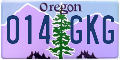 OR license plate 014GKG