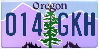 OR license plate 014GKH
