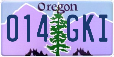 OR license plate 014GKI