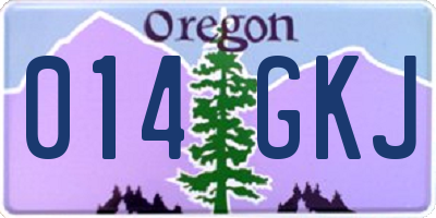 OR license plate 014GKJ