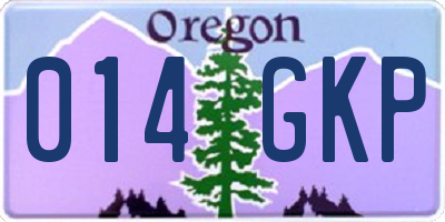 OR license plate 014GKP