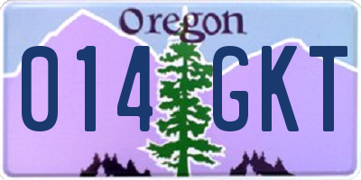 OR license plate 014GKT
