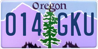OR license plate 014GKU
