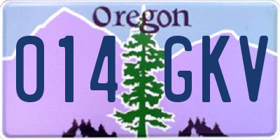 OR license plate 014GKV