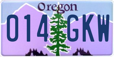 OR license plate 014GKW