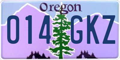 OR license plate 014GKZ