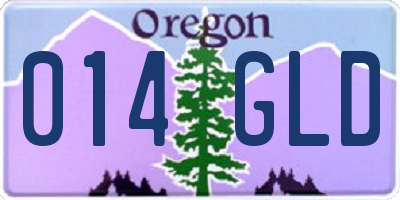 OR license plate 014GLD