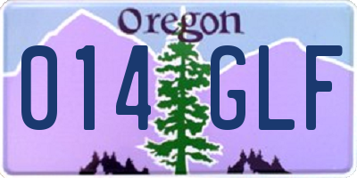 OR license plate 014GLF