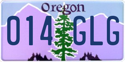 OR license plate 014GLG