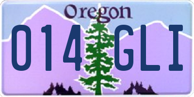 OR license plate 014GLI