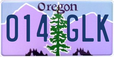 OR license plate 014GLK