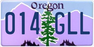 OR license plate 014GLL