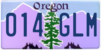 OR license plate 014GLM