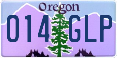 OR license plate 014GLP
