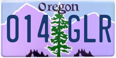 OR license plate 014GLR