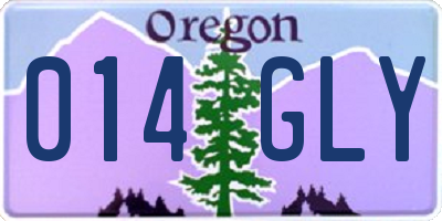 OR license plate 014GLY