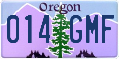 OR license plate 014GMF