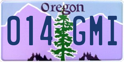 OR license plate 014GMI