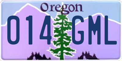 OR license plate 014GML