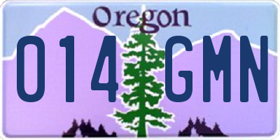 OR license plate 014GMN