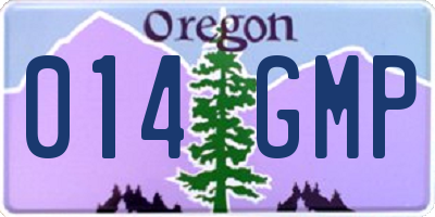 OR license plate 014GMP