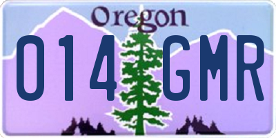 OR license plate 014GMR