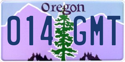 OR license plate 014GMT