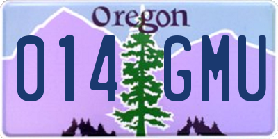 OR license plate 014GMU