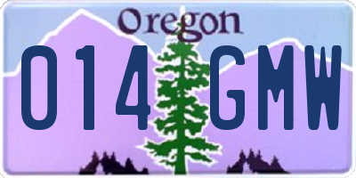 OR license plate 014GMW
