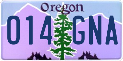 OR license plate 014GNA
