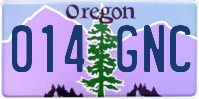 OR license plate 014GNC