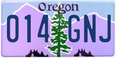 OR license plate 014GNJ