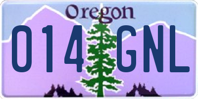 OR license plate 014GNL