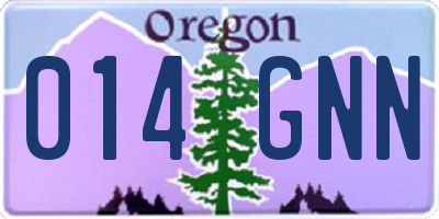 OR license plate 014GNN
