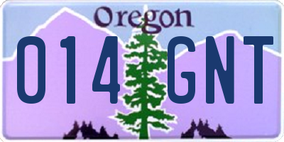 OR license plate 014GNT