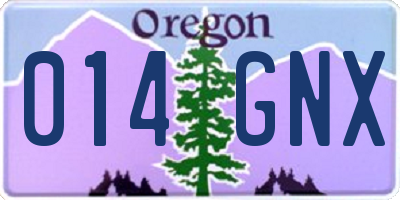 OR license plate 014GNX