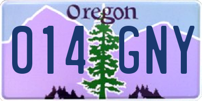 OR license plate 014GNY