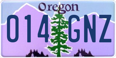 OR license plate 014GNZ