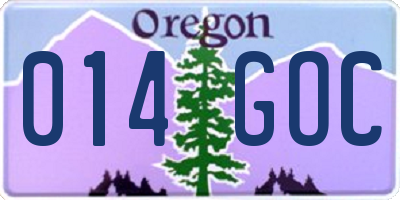 OR license plate 014GOC