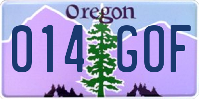 OR license plate 014GOF