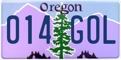 OR license plate 014GOL