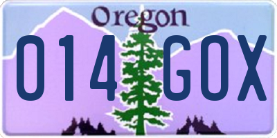 OR license plate 014GOX