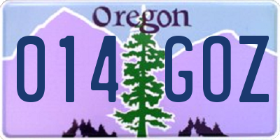 OR license plate 014GOZ