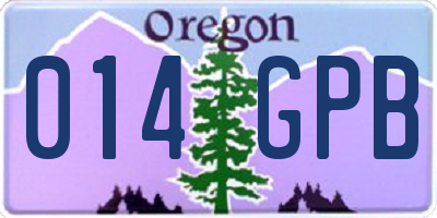 OR license plate 014GPB
