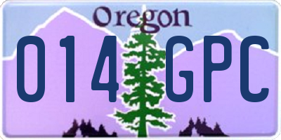 OR license plate 014GPC
