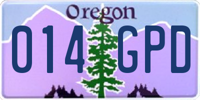 OR license plate 014GPD