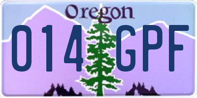 OR license plate 014GPF